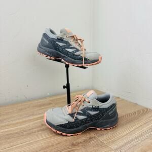 Salomon Kids Outway Mid CSWP gray And Pink Sneakers Girls Size 1.5